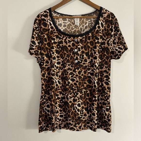 Perfectly Imperfect - Leopard print ribbed Short Sleeves - Picture 5 of 9